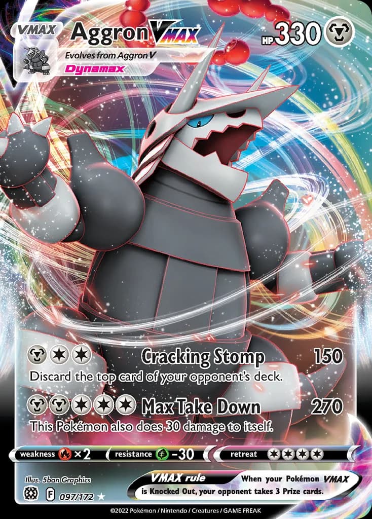 Brilliant Stars Aggron VMAX card front, 97/172