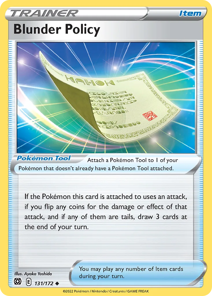 Brilliant Stars Blunder Policy card front, 131/172