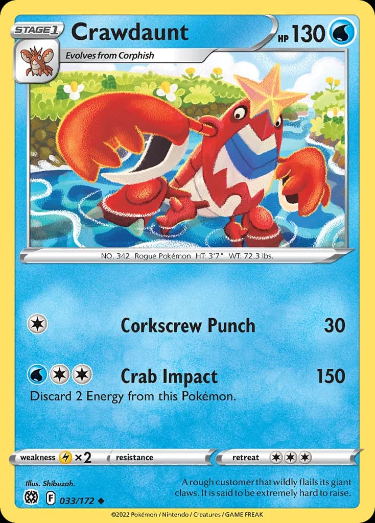 Brilliant Stars Crawdaunt card front, 33/172