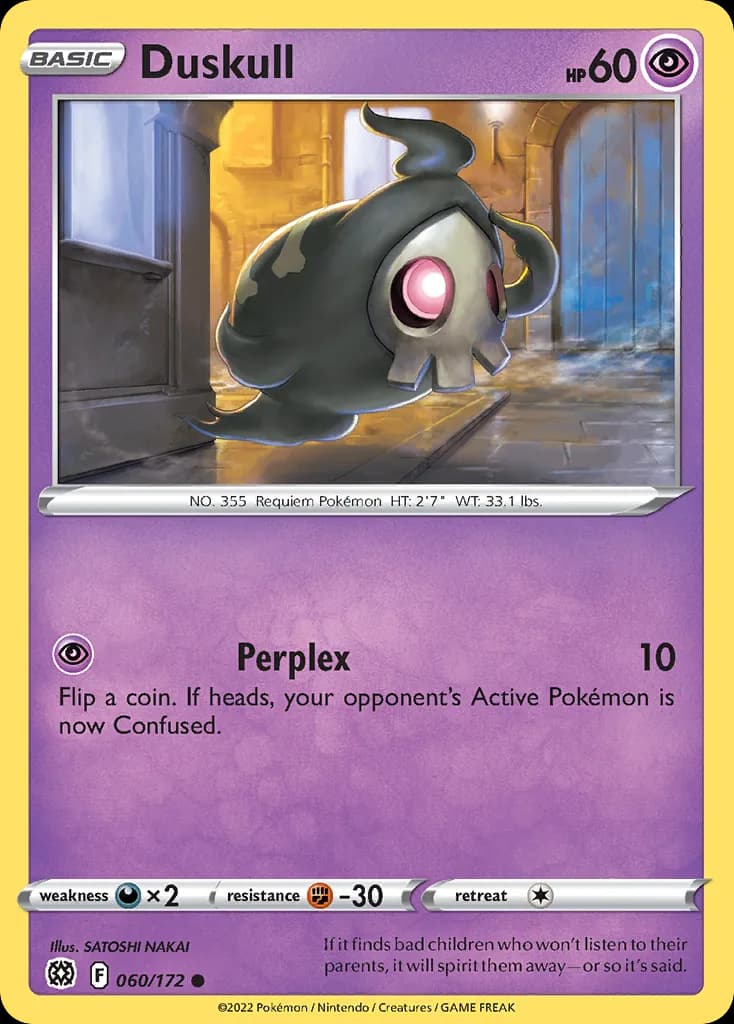 Brilliant Stars Duskull card front, 60/172
