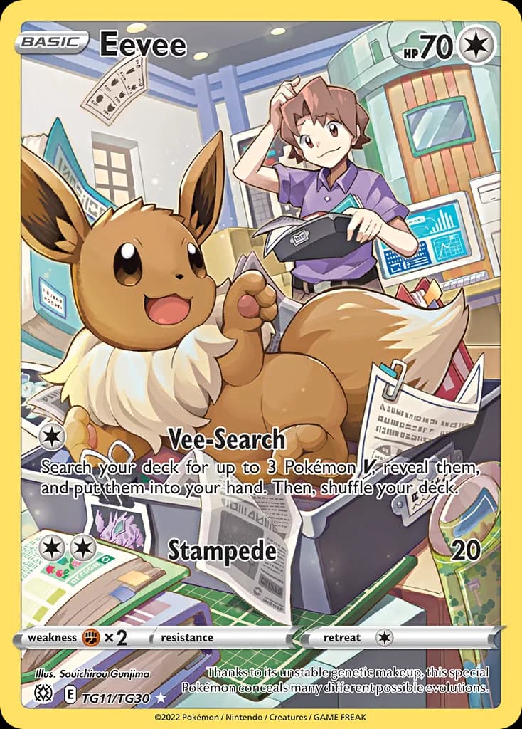 Brilliant Stars Eevee card front, TG11/TG30