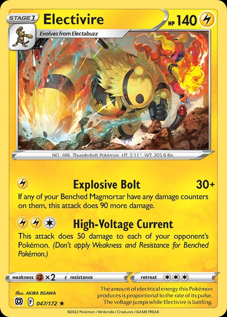 Brilliant Stars Electivire card front, 47/172