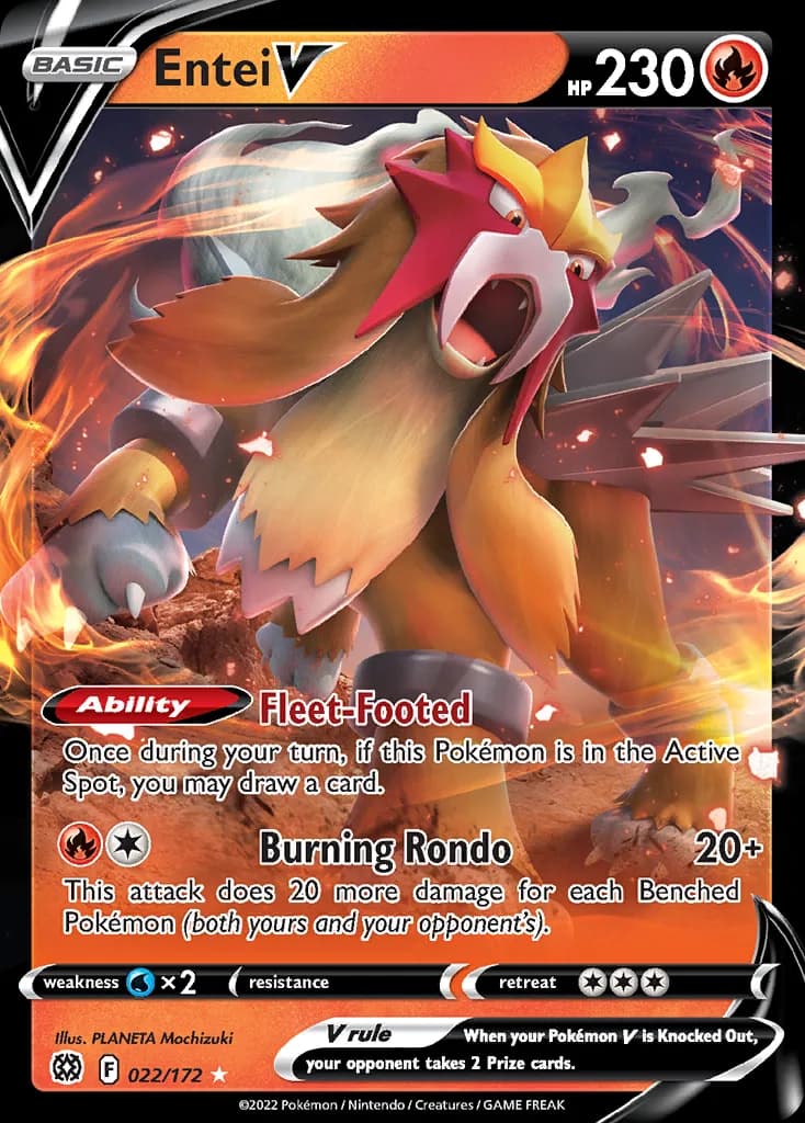 Entei V card front, Brilliant Stars 22/172
