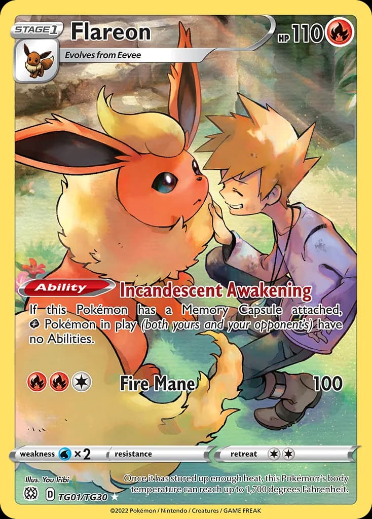 Brilliant Stars Flareon card front, TG01/TG30