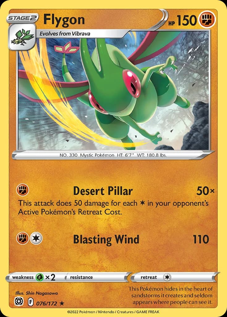 Flygon card front, Brilliant Stars 76/172