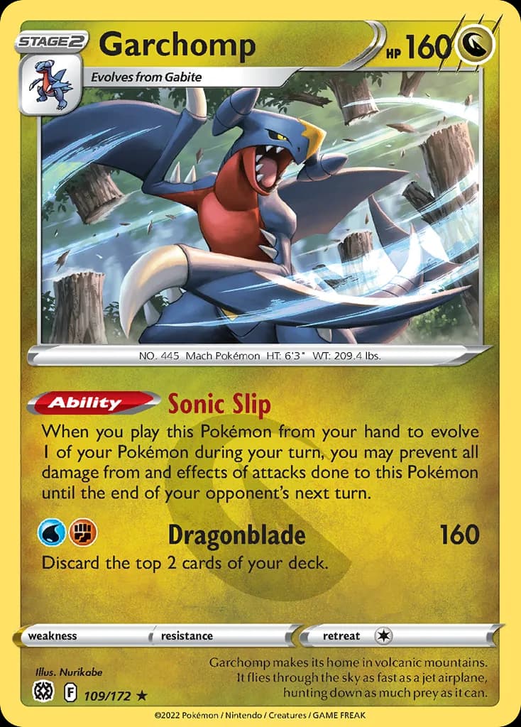 Garchomp card front, Brilliant Stars 109/172