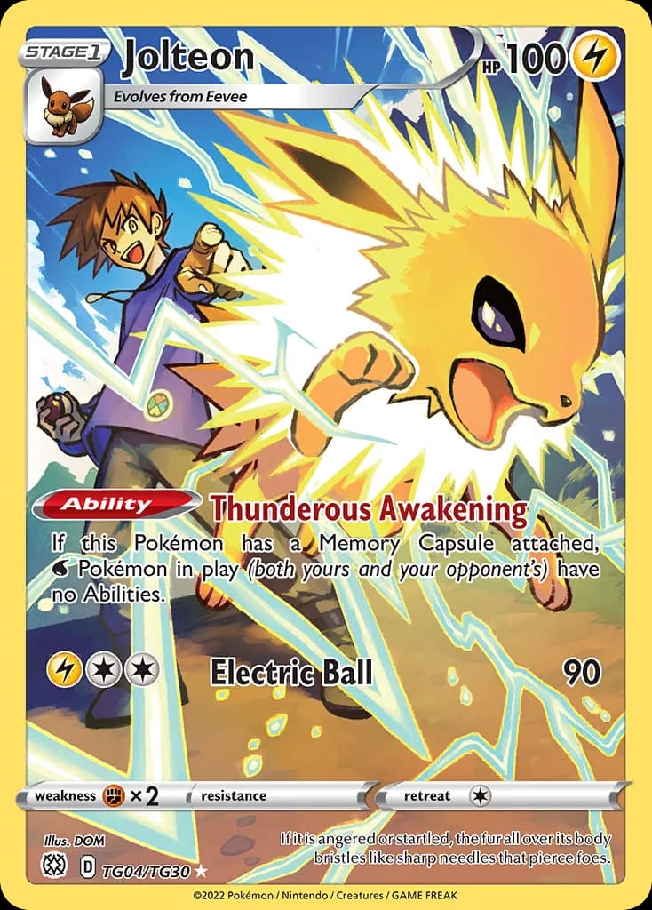 Jolteon card front, Brilliant Stars TG04/TG30