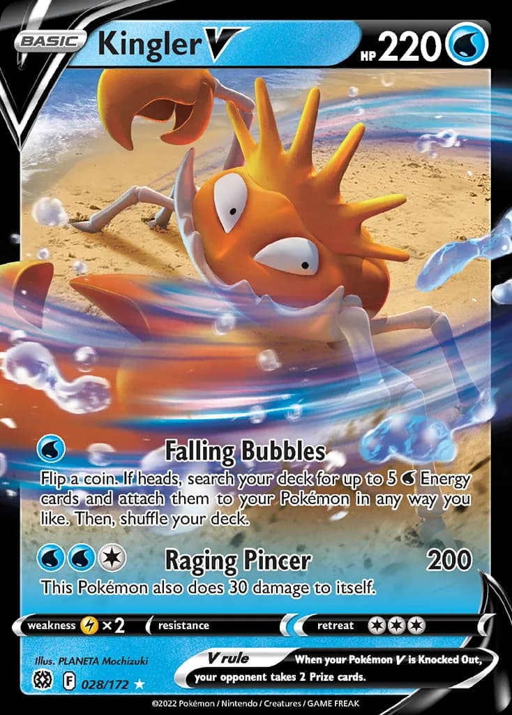 Brilliant Stars Kingler V card front, 28/172
