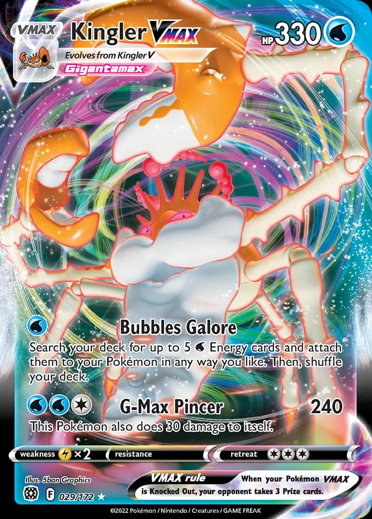 Brilliant Stars Kingler VMAX card front, 29/172