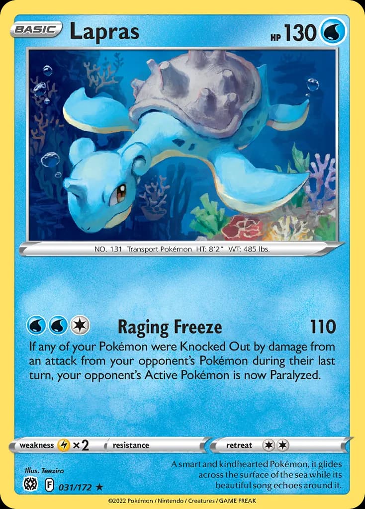 Lapras card front, Brilliant Stars 31/172