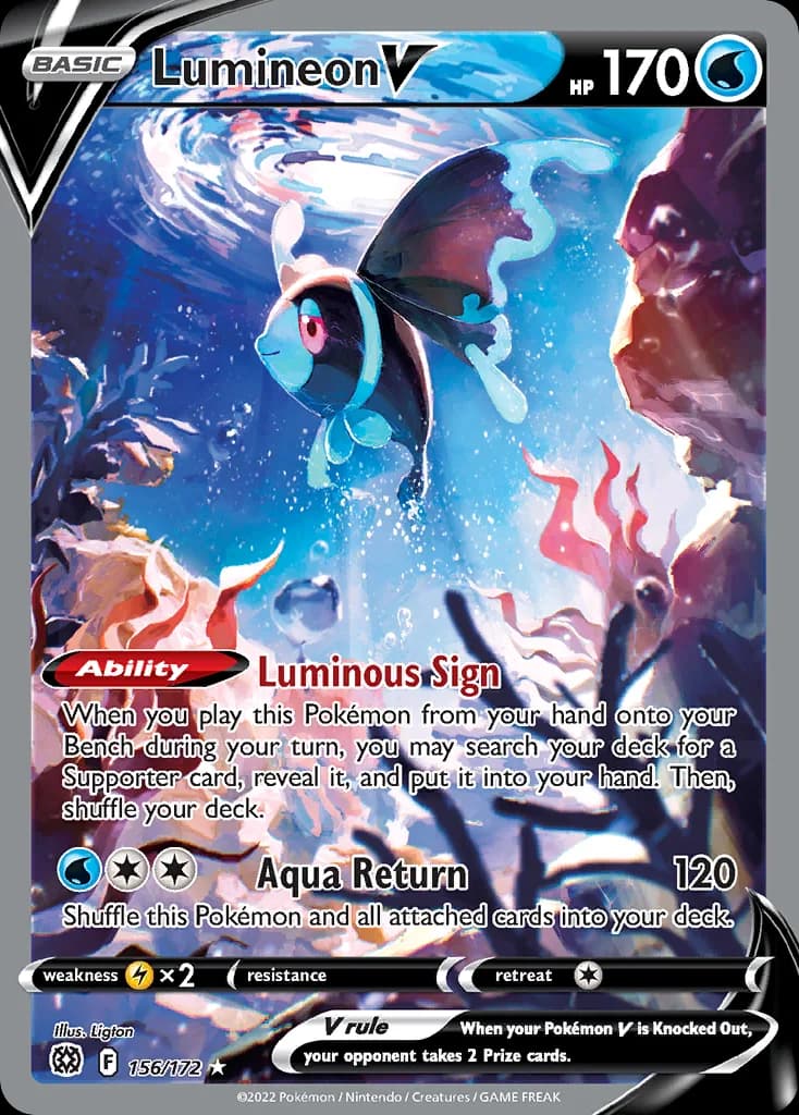 Brilliant Stars Lumineon V card front, 156/172