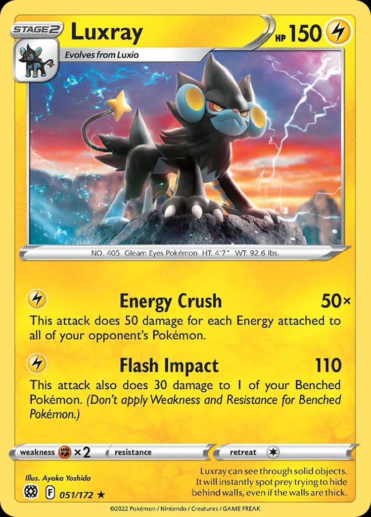 Luxray card front, Brilliant Stars 51/172