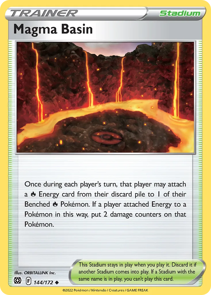 Brilliant Stars Magma Basin card front, 144/172