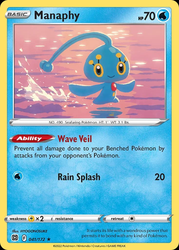 Brilliant Stars Manaphy card front, 41/172