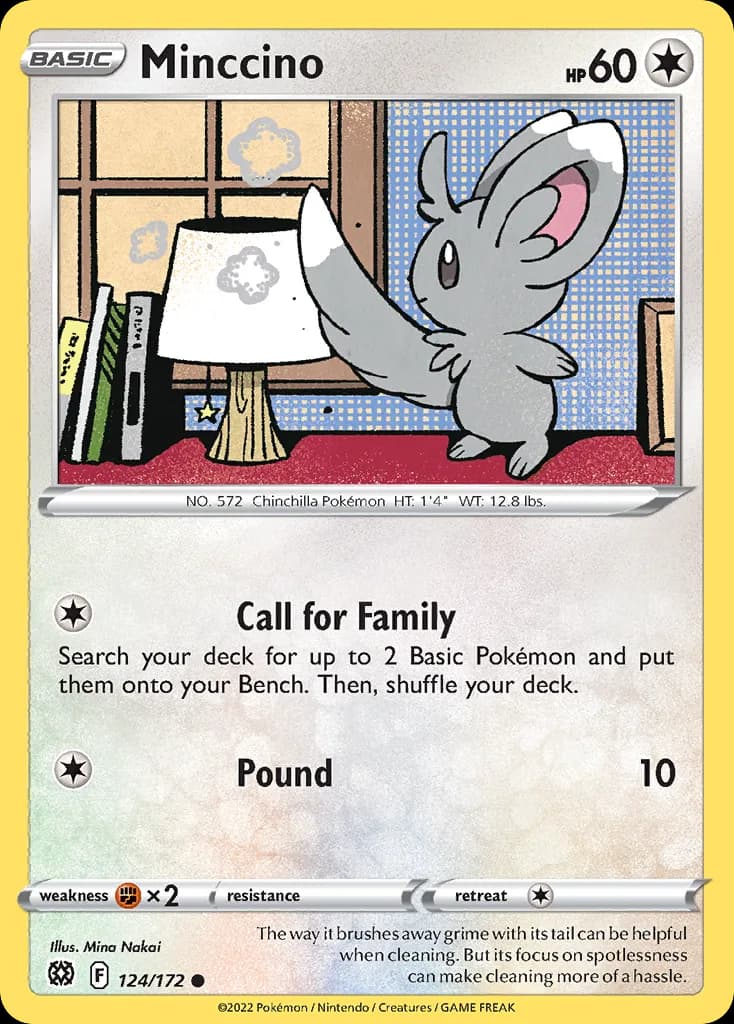 Brilliant Stars Minccino card front, 124/172