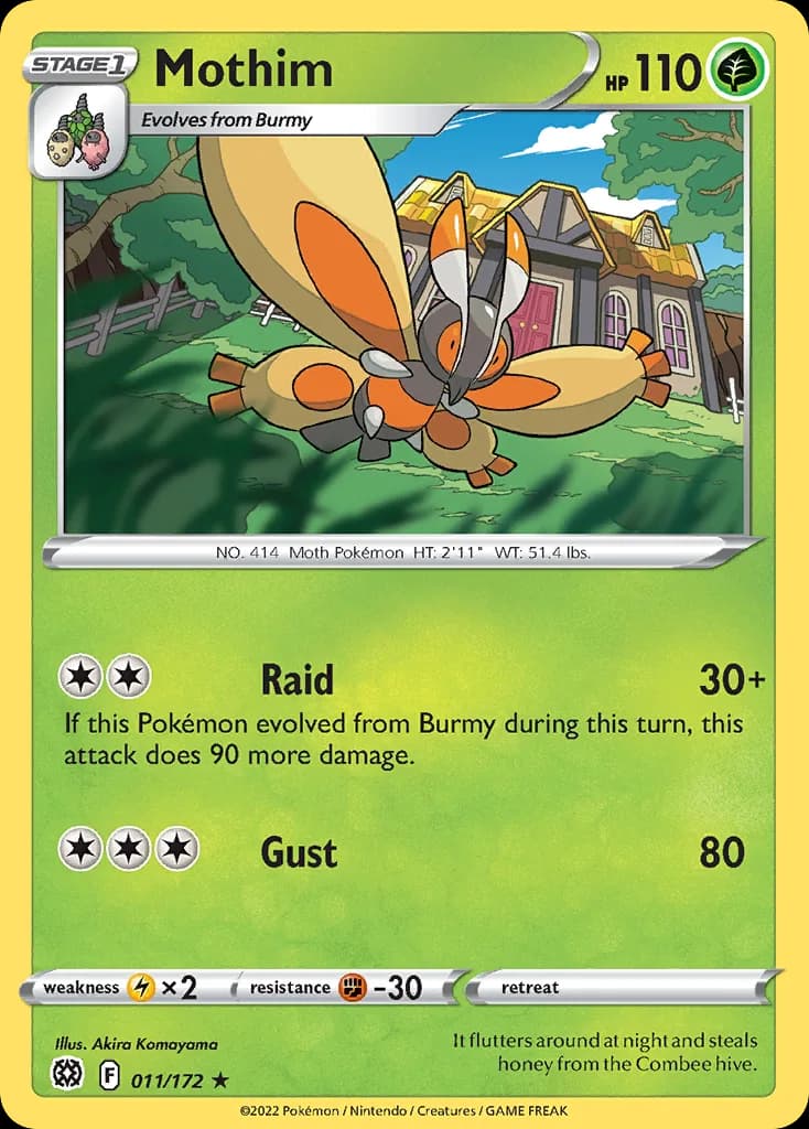 Brilliant Stars Mothim card front, 11/172