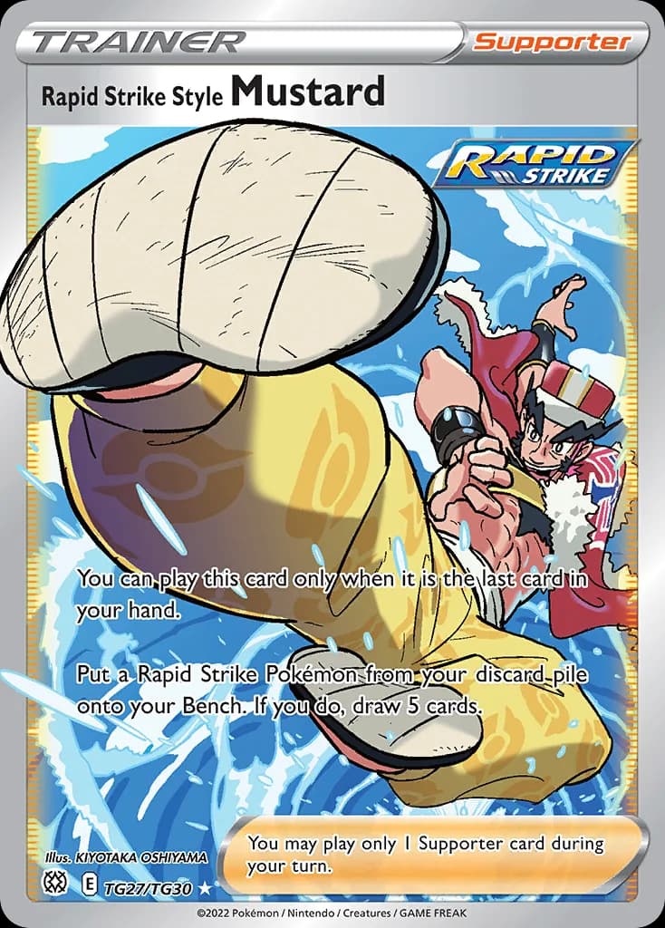 Brilliant Stars Rapid Strike Style Mustard card front, TG27/TG30