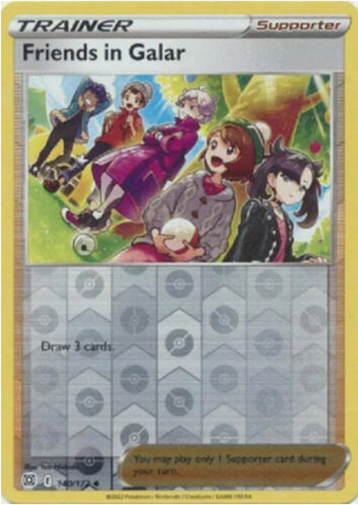 Friends in Galar reverse holo card front, Brilliant Stars 140/172