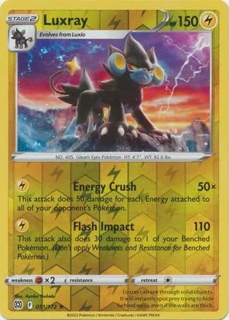 Luxray reverse holo card front, Brilliant Stars 51/172