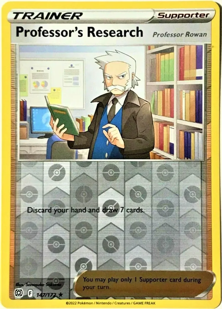 Professor's Research reverse holo card front, Brilliant Stars 147/172