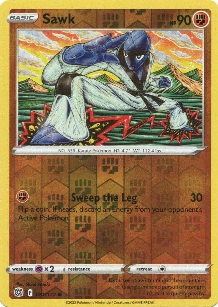 Sawk reverse holo card front, Brilliant Stars 81/172