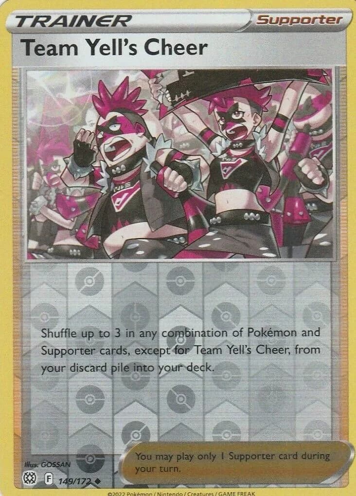 Team Yell's Cheer reverse holo card front, Brilliant Stars 149/172