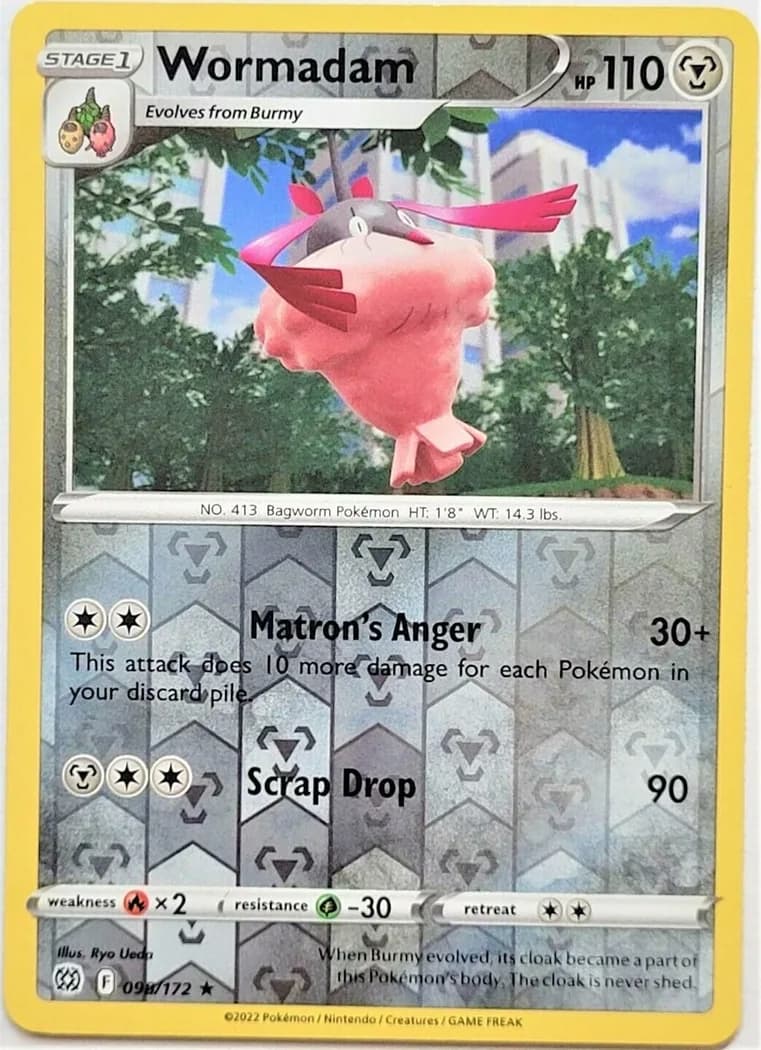 Wormadam reverse holo card front, Brilliant Stars 98/172