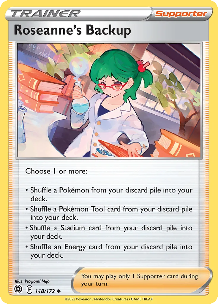 Roseanne's Backup, Brilliant Stars 148/172, English non-holo base-card reference; reverse-holo finish is not shown