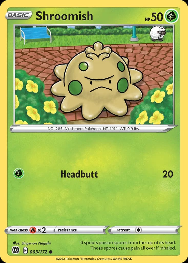 Brilliant Stars Shroomish card front, 3/172