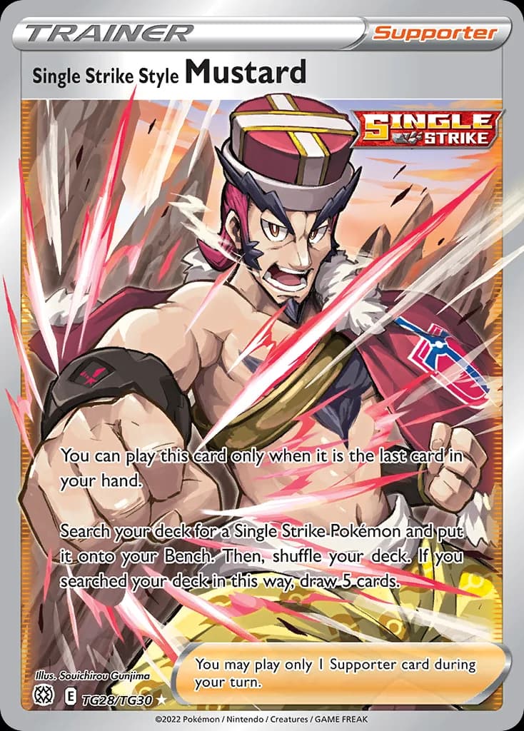Brilliant Stars Single Strike Style Mustard card front, TG28/TG30