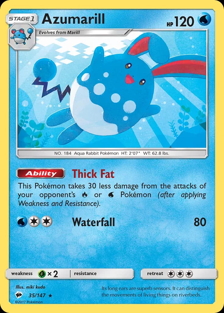 Burning Shadows Azumarill card front, 35/147
