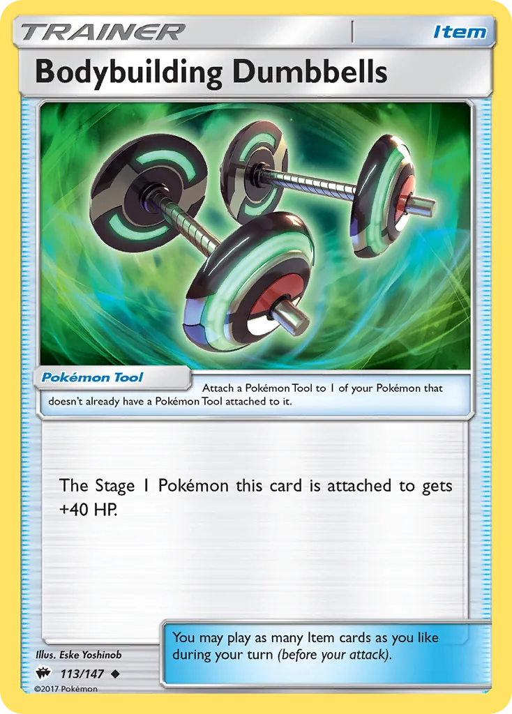 Burning Shadows Bodybuilding Dumbbells card front, 113/147