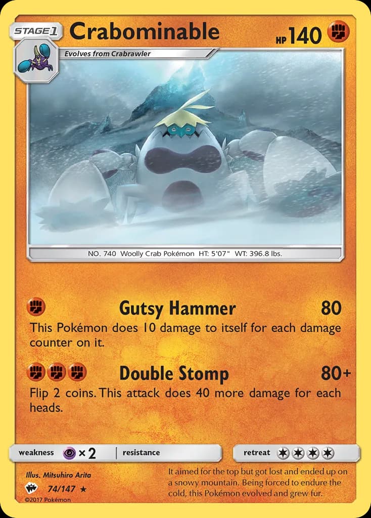 Burning Shadows Crabominable card front, 74/147