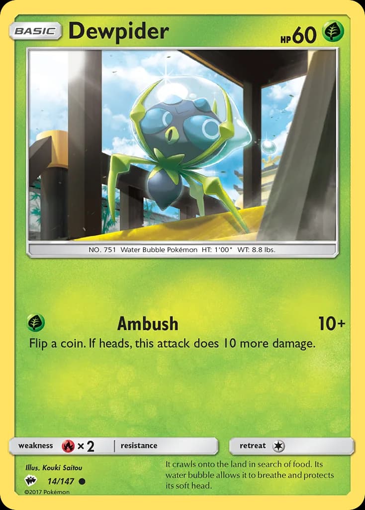 Burning Shadows Dewpider card front, 14/147