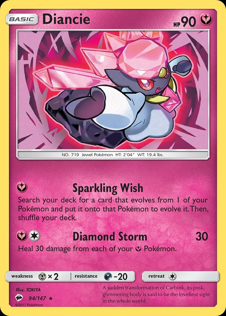 Burning Shadows Diancie card front, 94/147