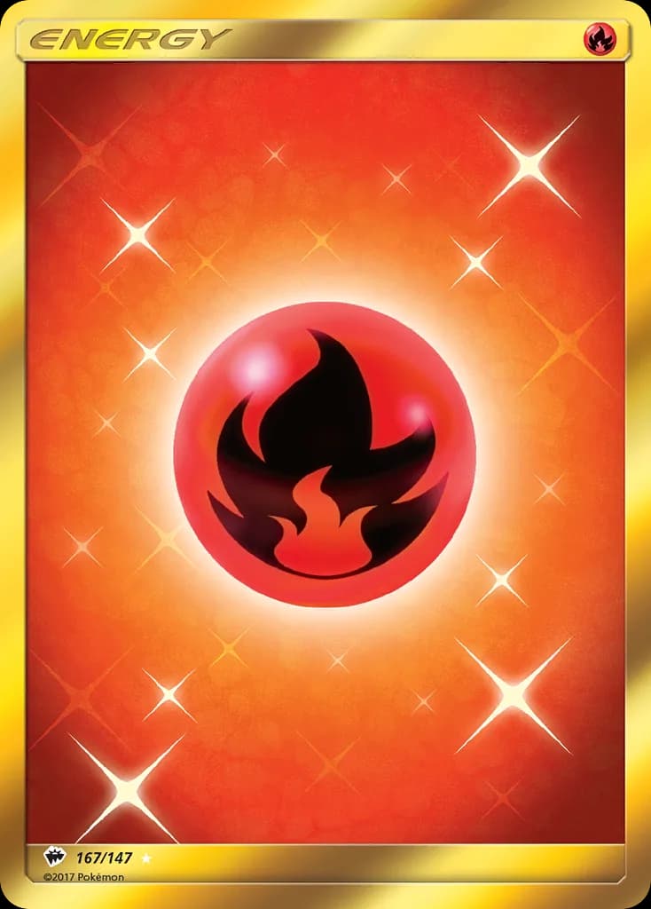 Burning Shadows Fire Energy card front, 167/147