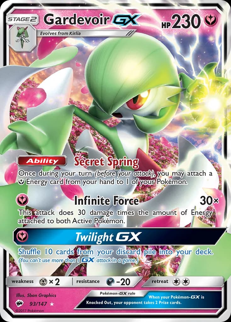 Gardevoir-GX card front, Burning Shadows 93/147