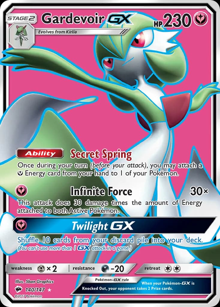 Gardevoir-GX card front, Burning Shadows 140/147