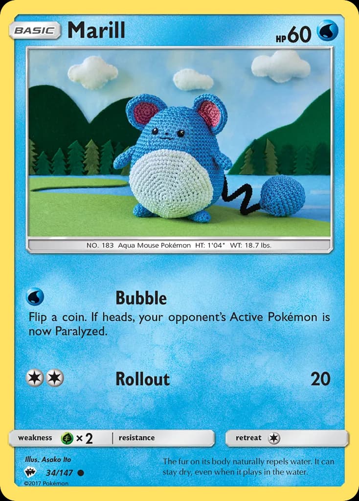 Burning Shadows Marill card front, 34/147