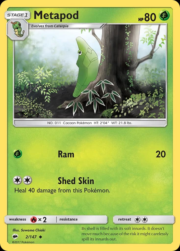 Burning Shadows Metapod card front, 2/147