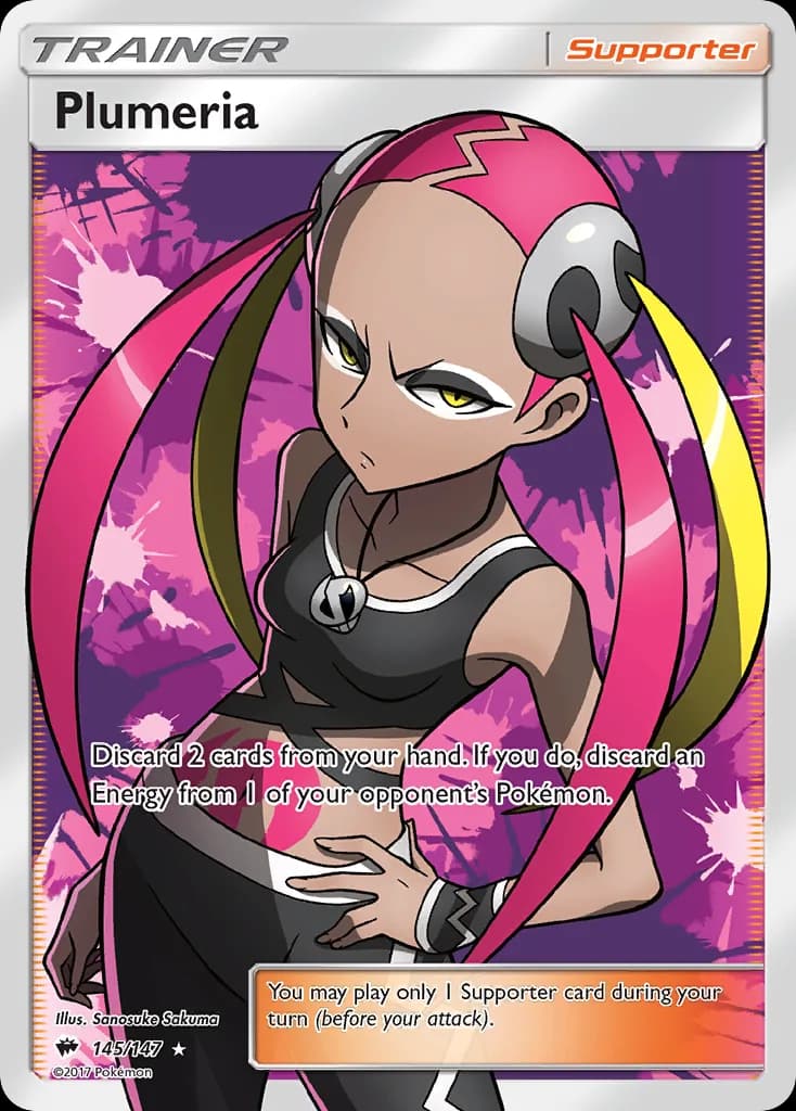 Burning Shadows Plumeria card front, 145/147