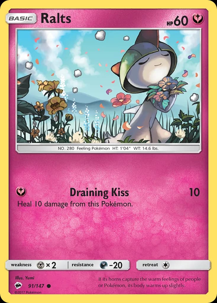 Burning Shadows Ralts card front, 91/147