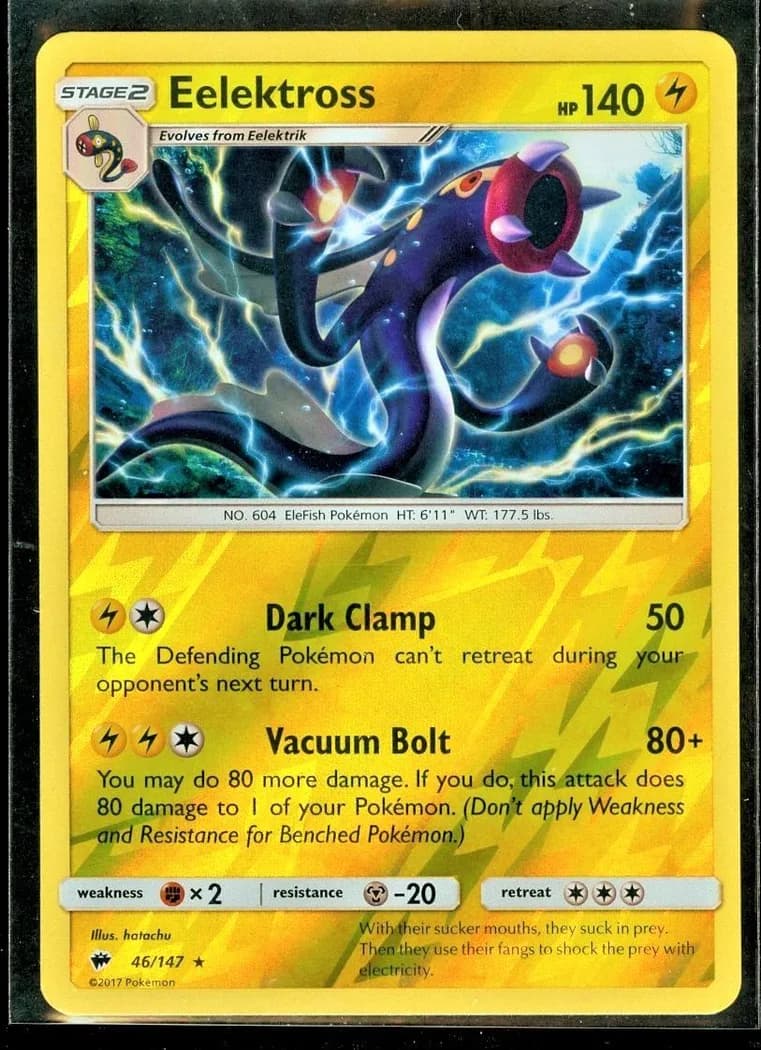Eelektross reverse holo card front, Burning Shadows 46/147