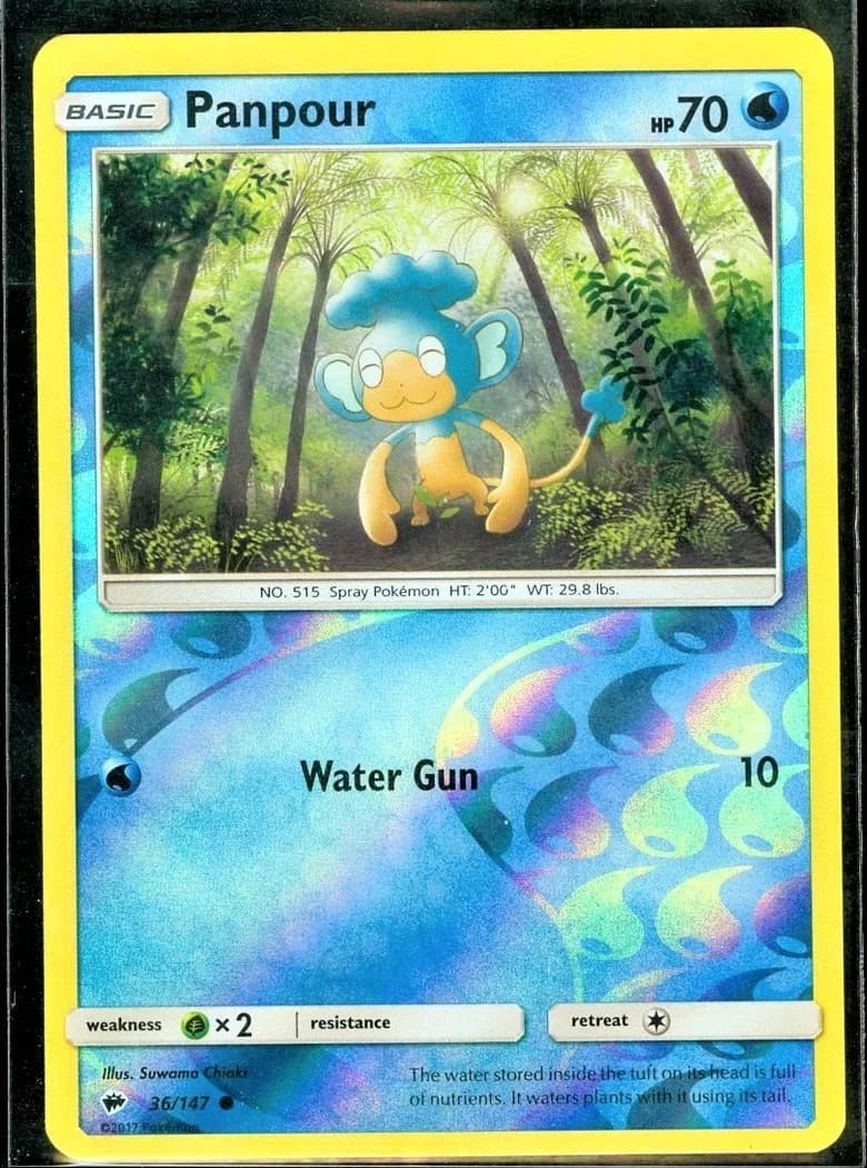 Panpour reverse holo card front, Burning Shadows 36/147