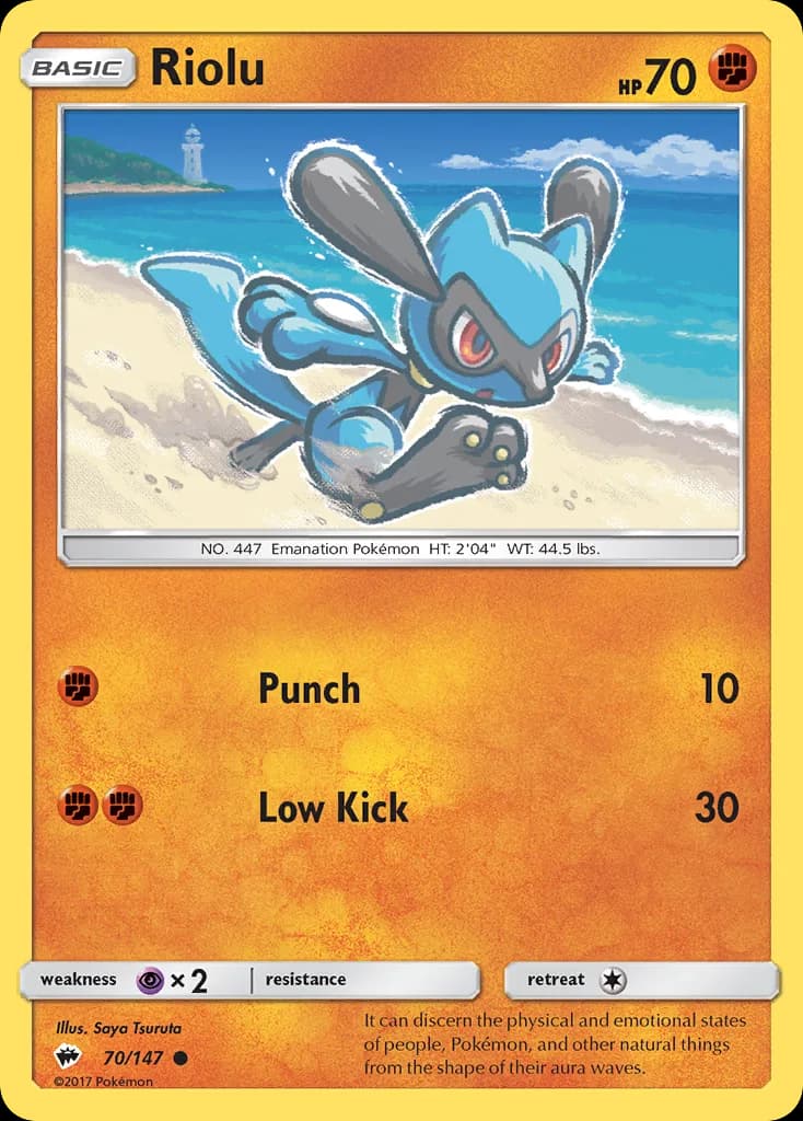 Burning Shadows Riolu card front, 70/147