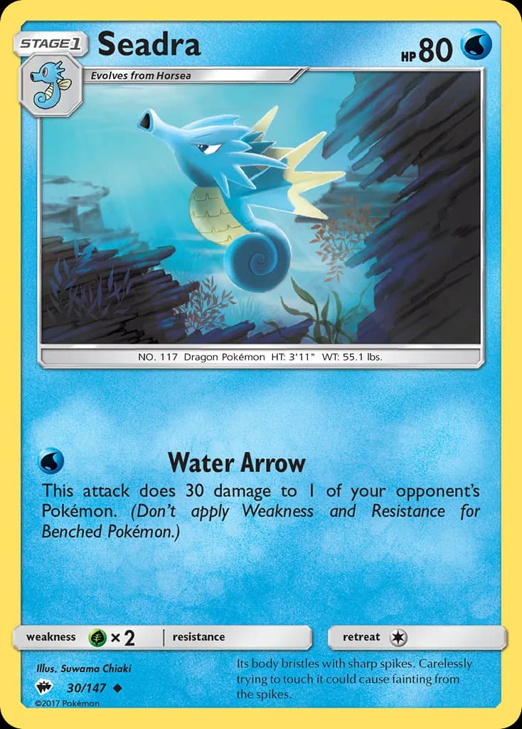 Burning Shadows Seadra card front, 30/147