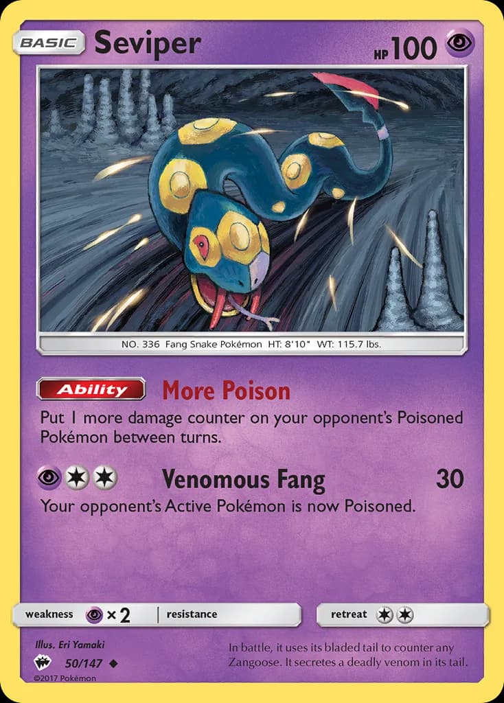 Burning Shadows Seviper card front, 50/147