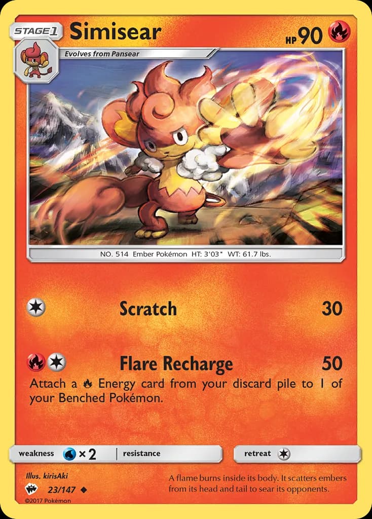 Burning Shadows Simisear card front, 23/147