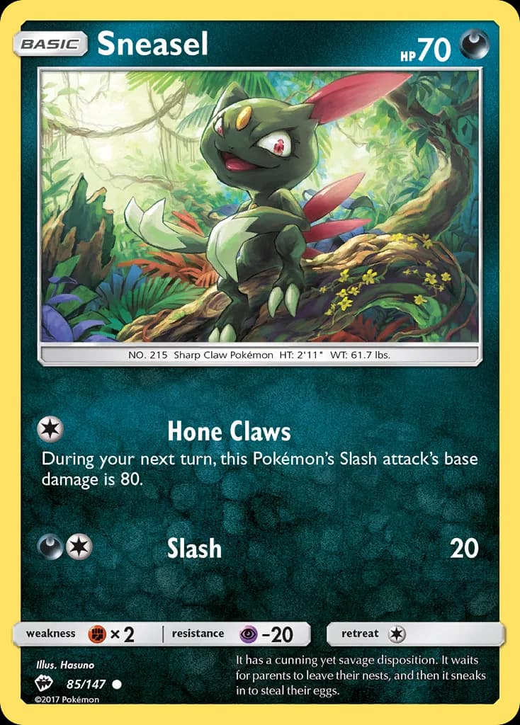 Burning Shadows Sneasel card front, 85/147