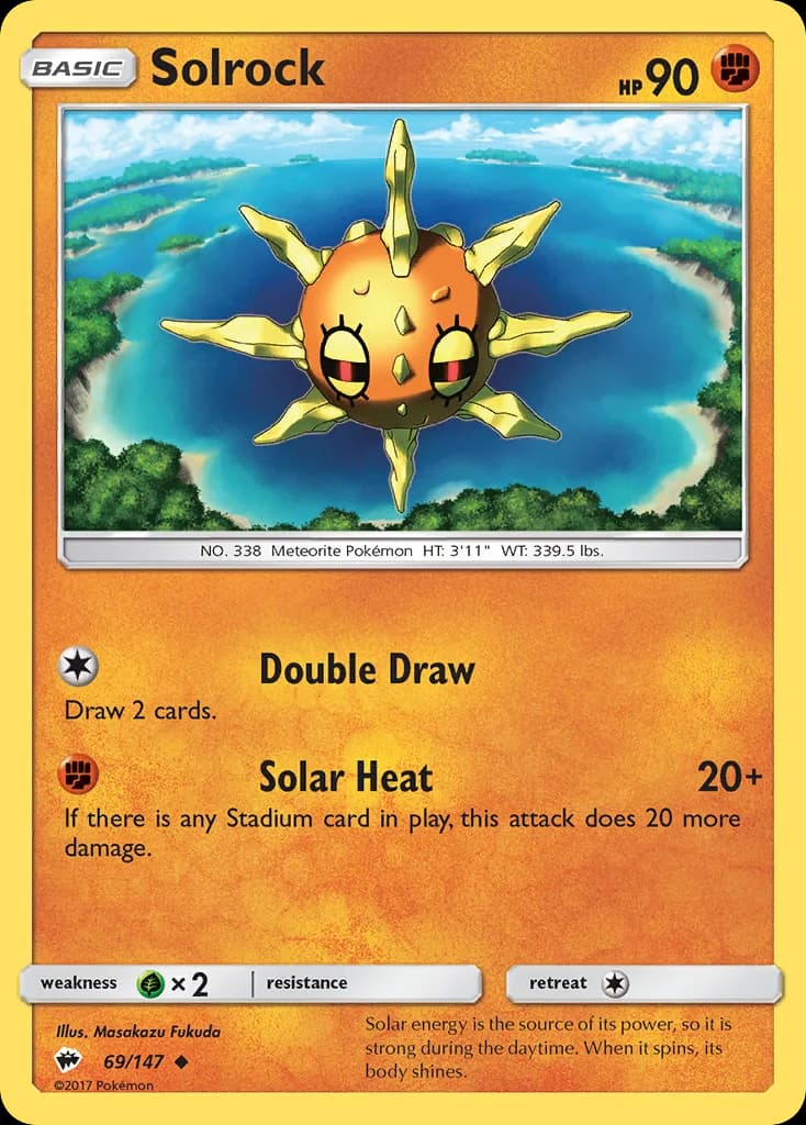 Burning Shadows Solrock card front, 69/147